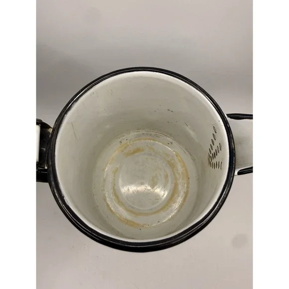 Vintage 7.5" Enamel Coffee Hot Water Pot, Berggren Hinged, Swedish Z19 - Picture 5 of 11